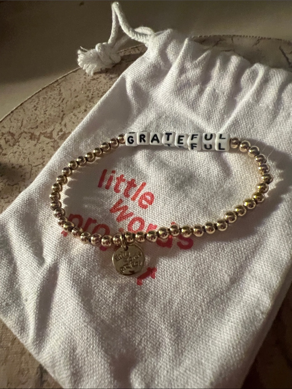 Little word projects GRATEFUL" Stretch Bracelet